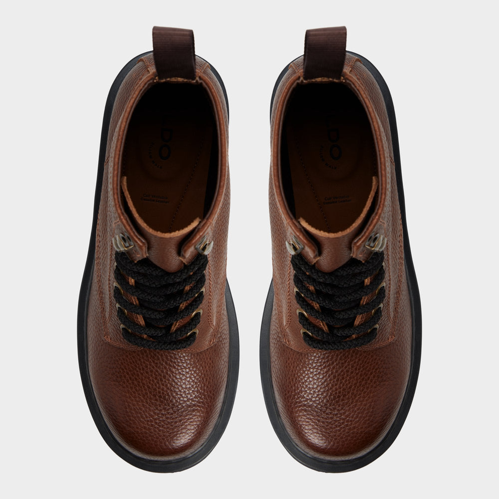 Aldo Doublezero in Dark Brown - Combat boot, Lug sole Men