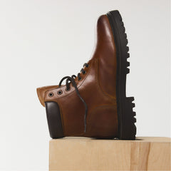 Aldo Draco in Cognac - Combat boot, Lug sole Men