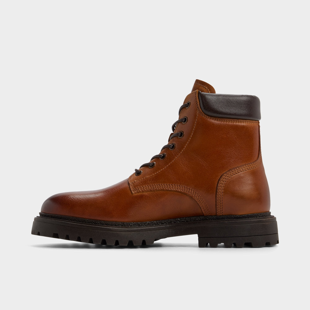 Aldo Draco in Cognac - Combat boot, Lug sole Men