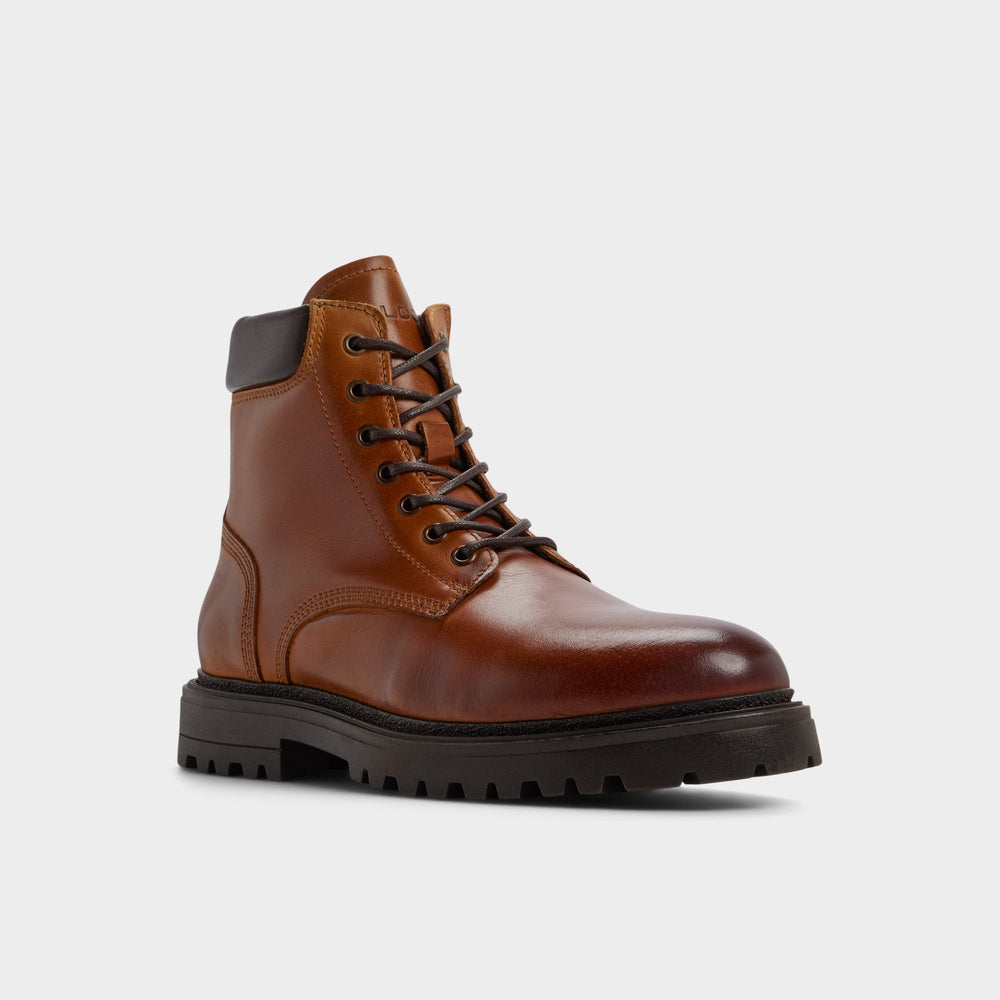 Aldo Draco in Cognac - Combat boot, Lug sole Men