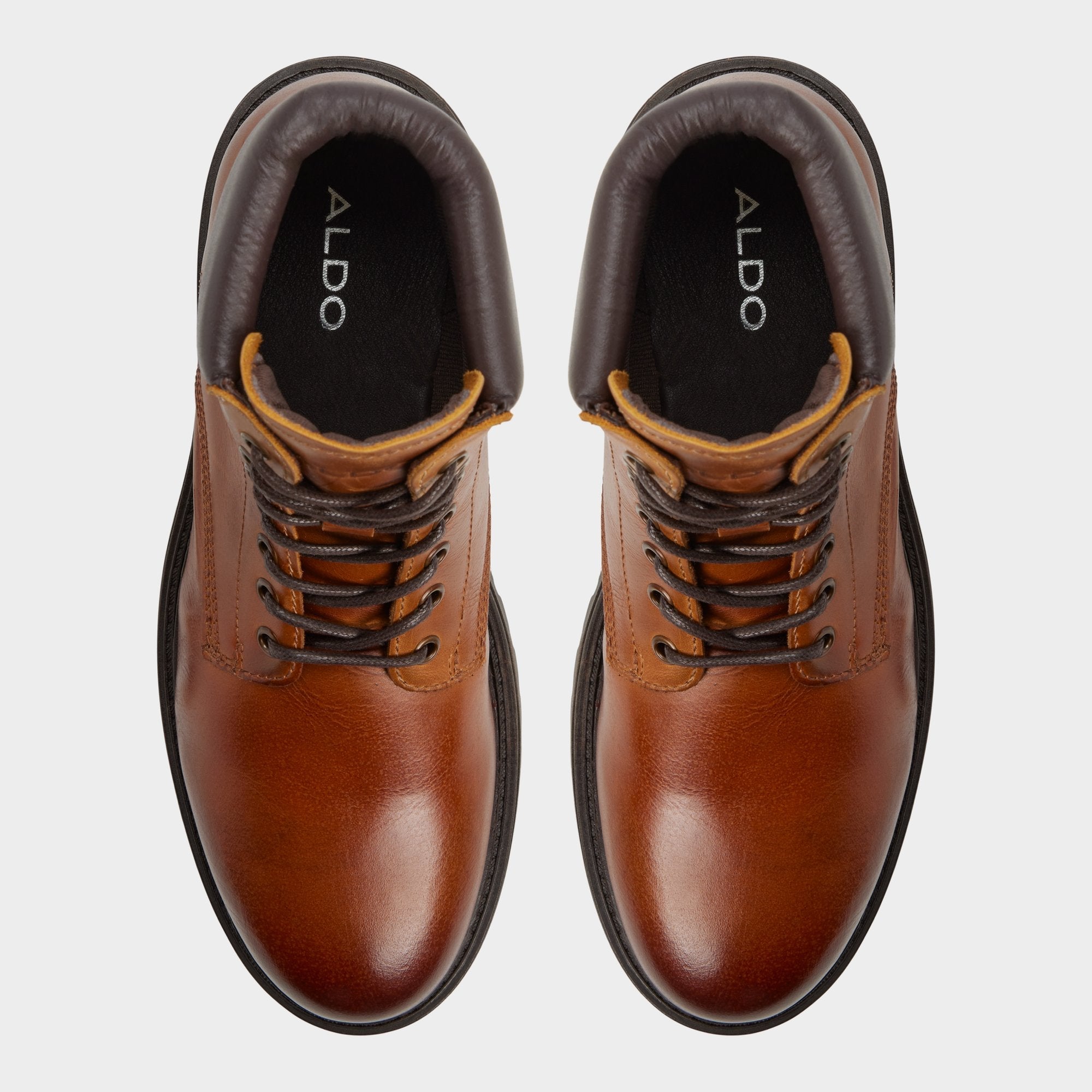 Aldo Draco in Cognac - Combat boot, Lug sole Men