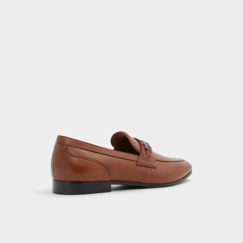 Aldo Marinho Cognac Leather Smooth Men's Dress Shoes - Loafer Men