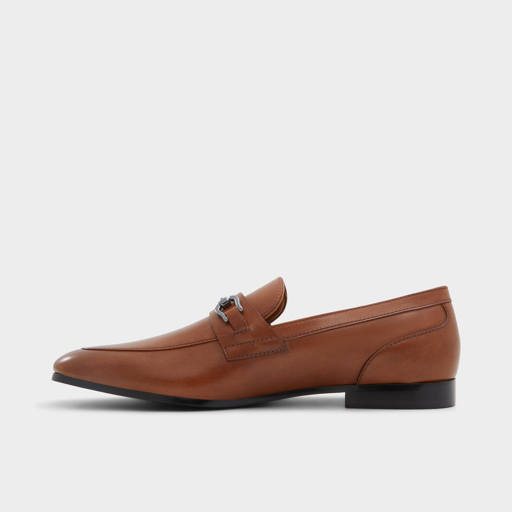 Aldo Marinho Cognac Leather Smooth Men's Dress Shoes - Loafer Men