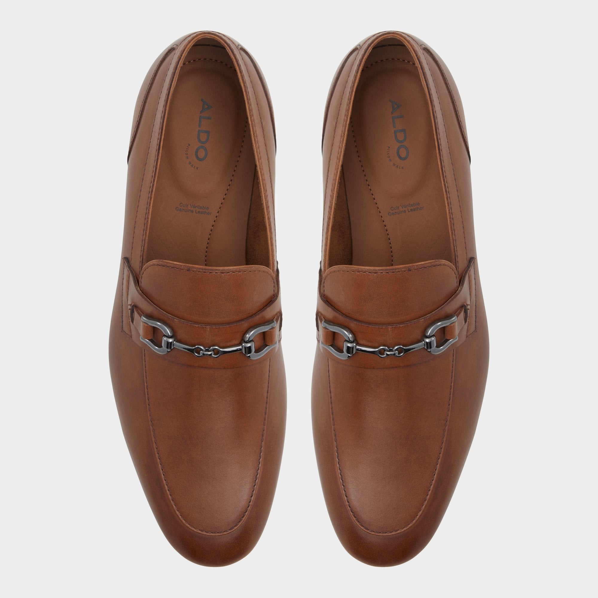 Aldo Marinho Cognac Leather Smooth Men's Dress Shoes - Loafer Men