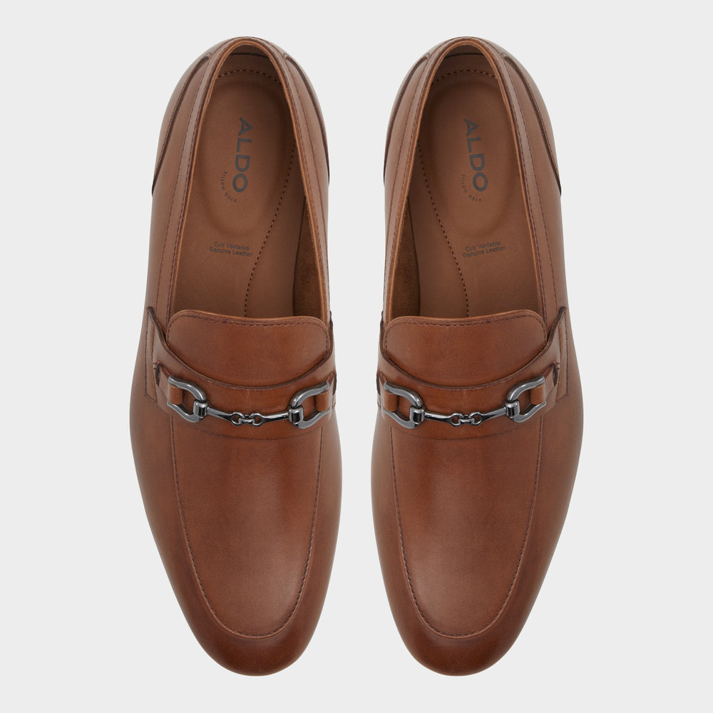 Aldo Marinho Cognac Leather Smooth Men's Dress Shoes - Loafer Men