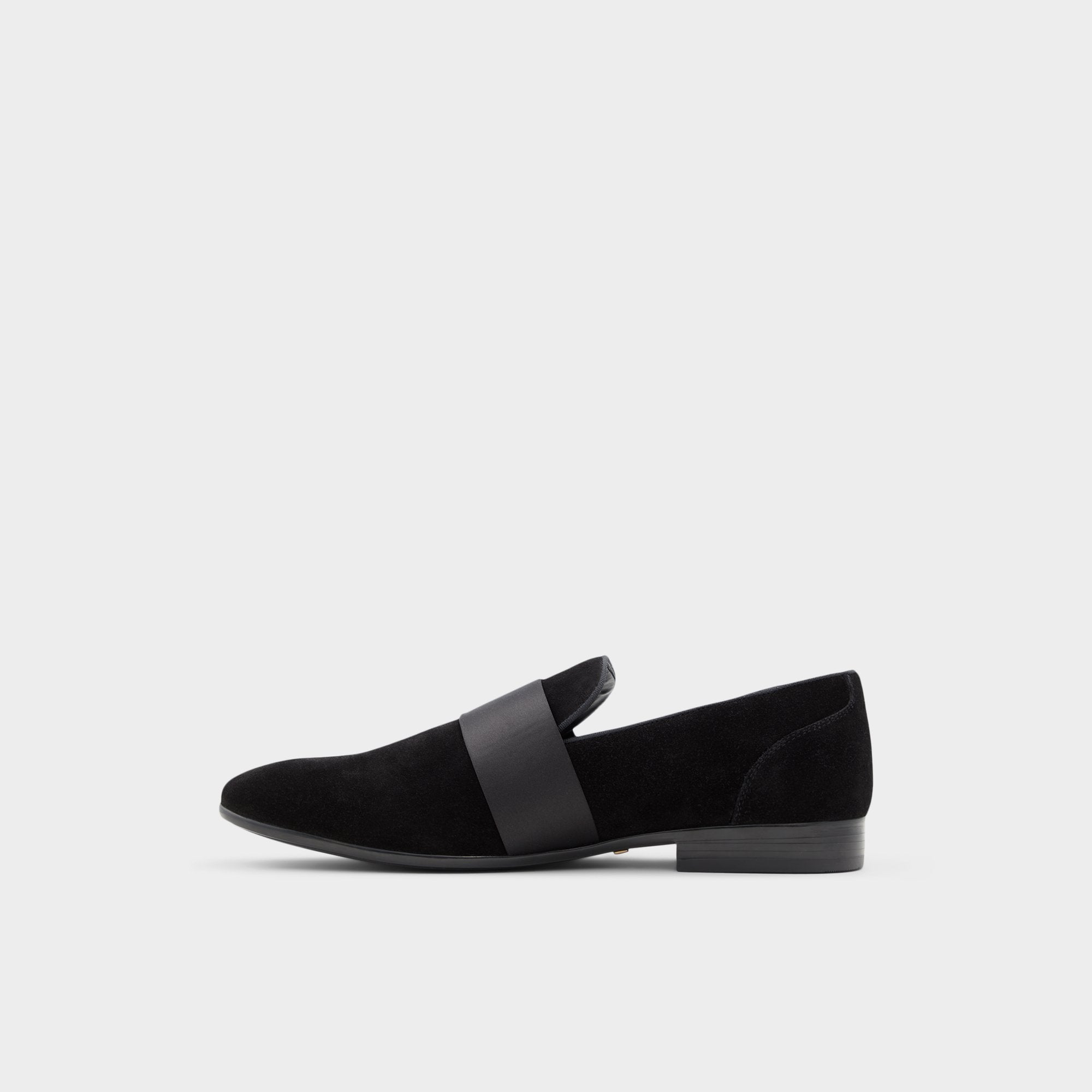 Aldo Asaria Open Black Leather Suede Men's Loafers & Slip-Ons - Loafer Men