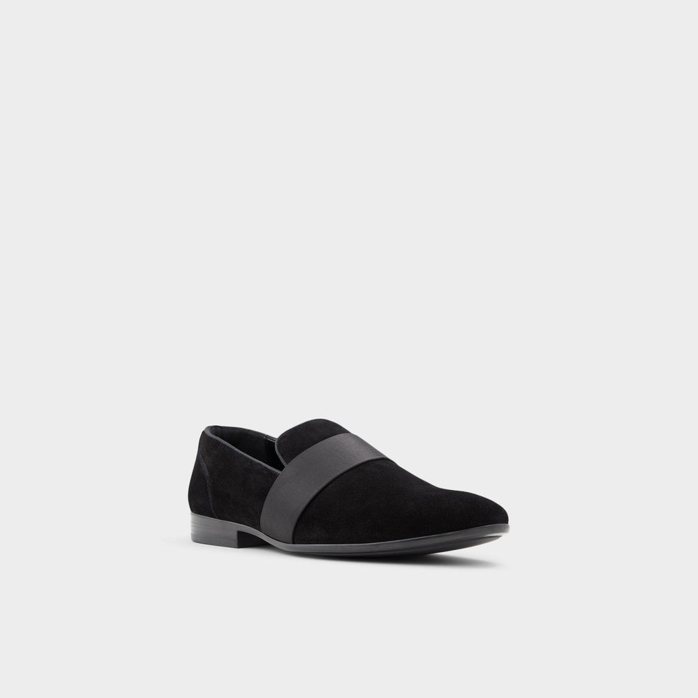 Aldo Asaria Open Black Leather Suede Men's Loafers & Slip-Ons - Loafer Men