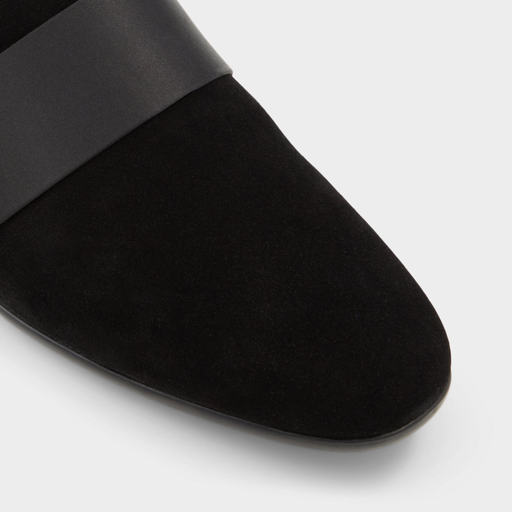 Aldo Asaria Open Black Leather Suede Men's Loafers & Slip-Ons - Loafer Men