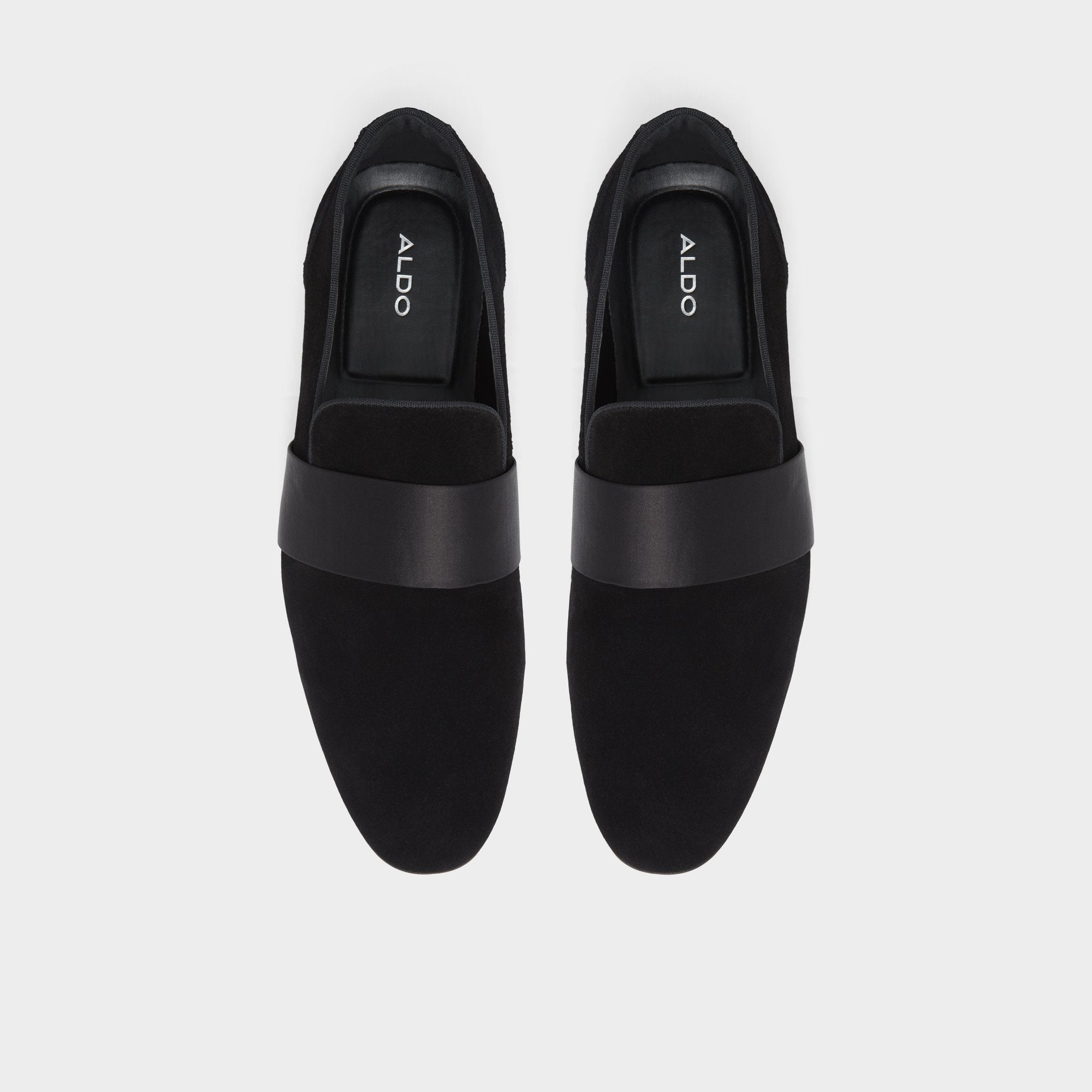 Aldo Asaria Open Black Leather Suede Men's Loafers & Slip-Ons - Loafer Men