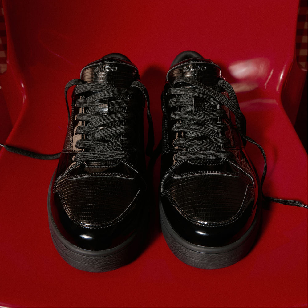 Aldo Zethan Black Synthetic Patent Men's Low top - Low top sneaker, Cup sole Men