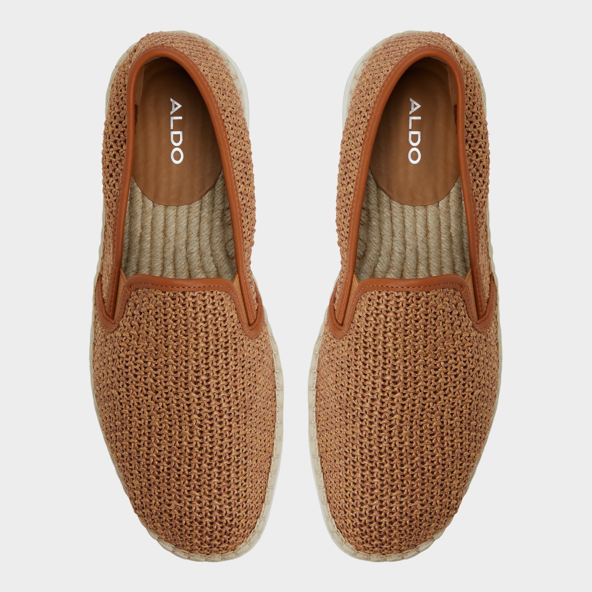 Aldo Johnney Cognac Textile Raffia Men's Espadrilles - Espadrille Men