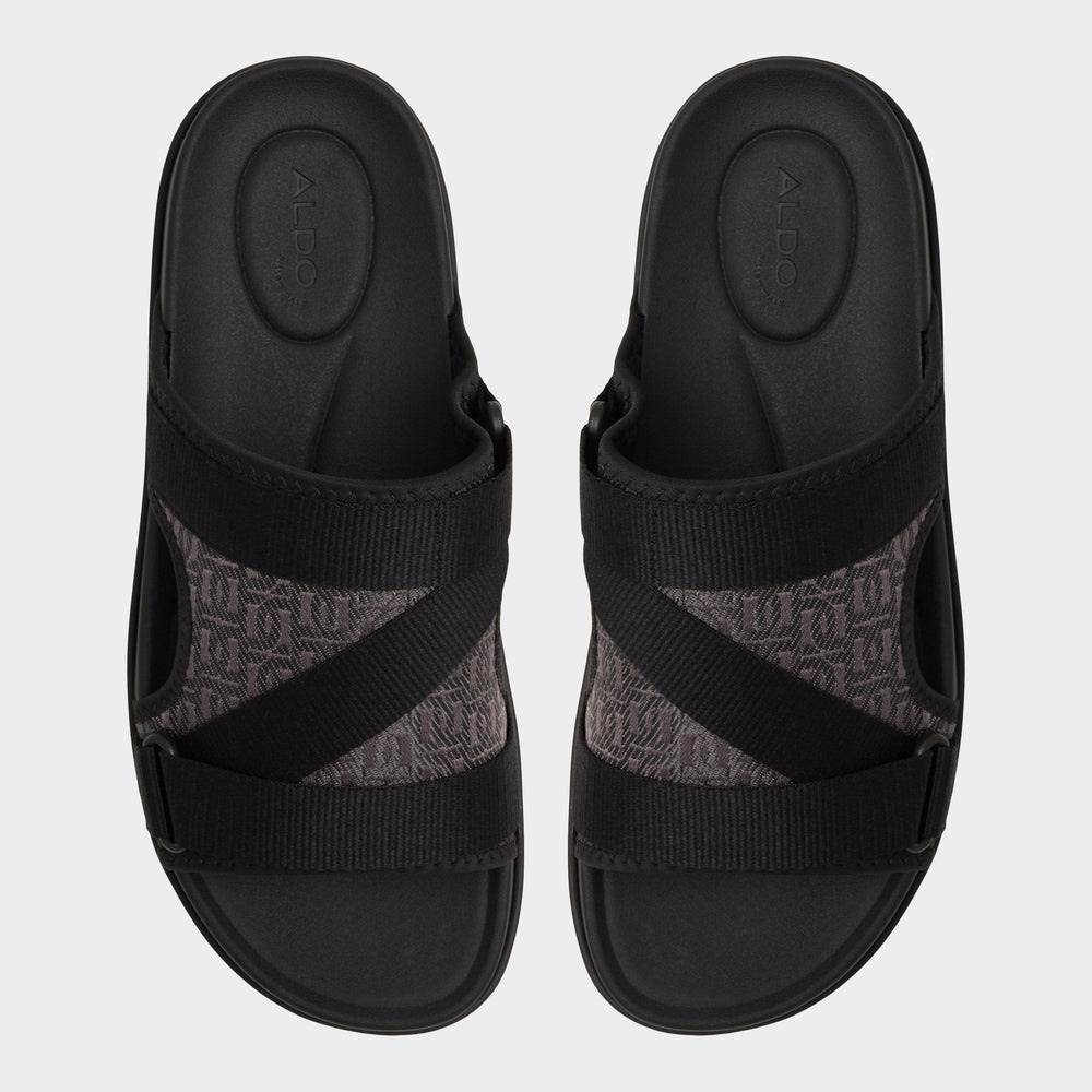 Aldo Deniels Open Black Men's Slides - Slide sandal Men