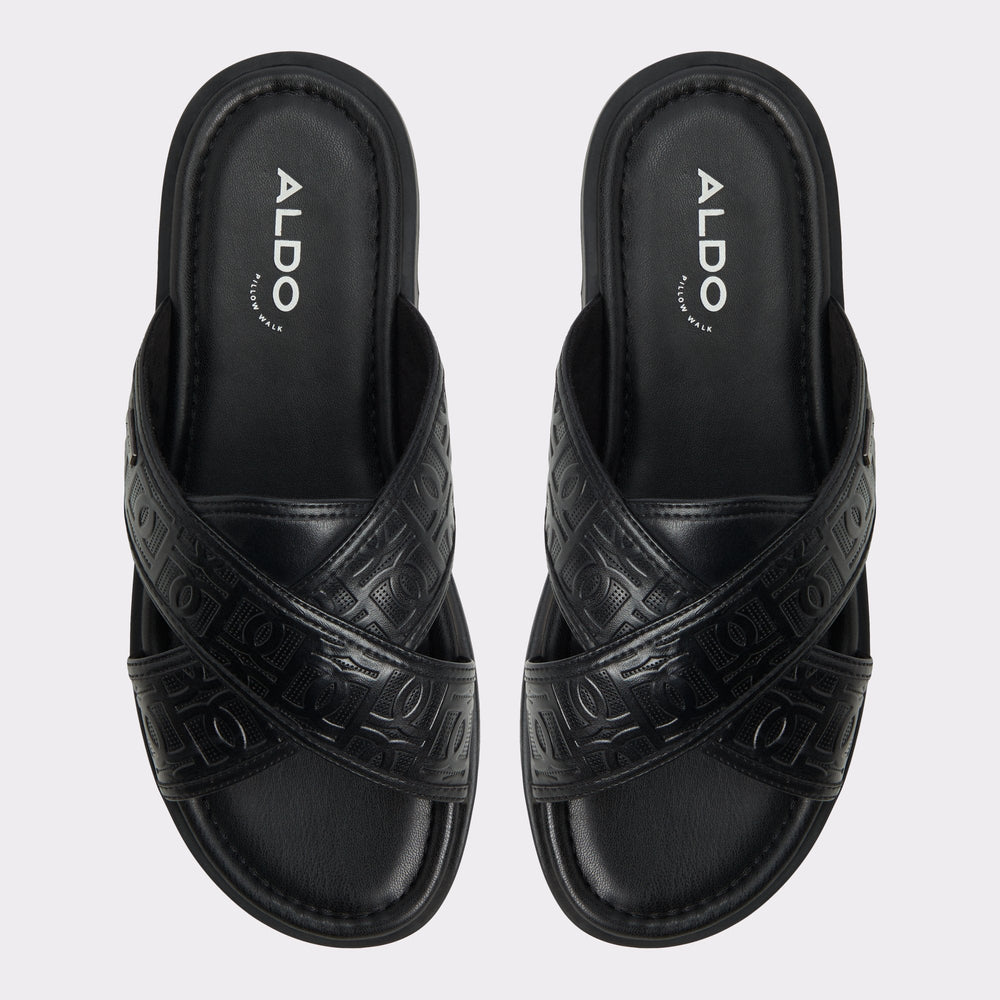 Aldo Olino Open Black Men's Slides - Slide sandal Men