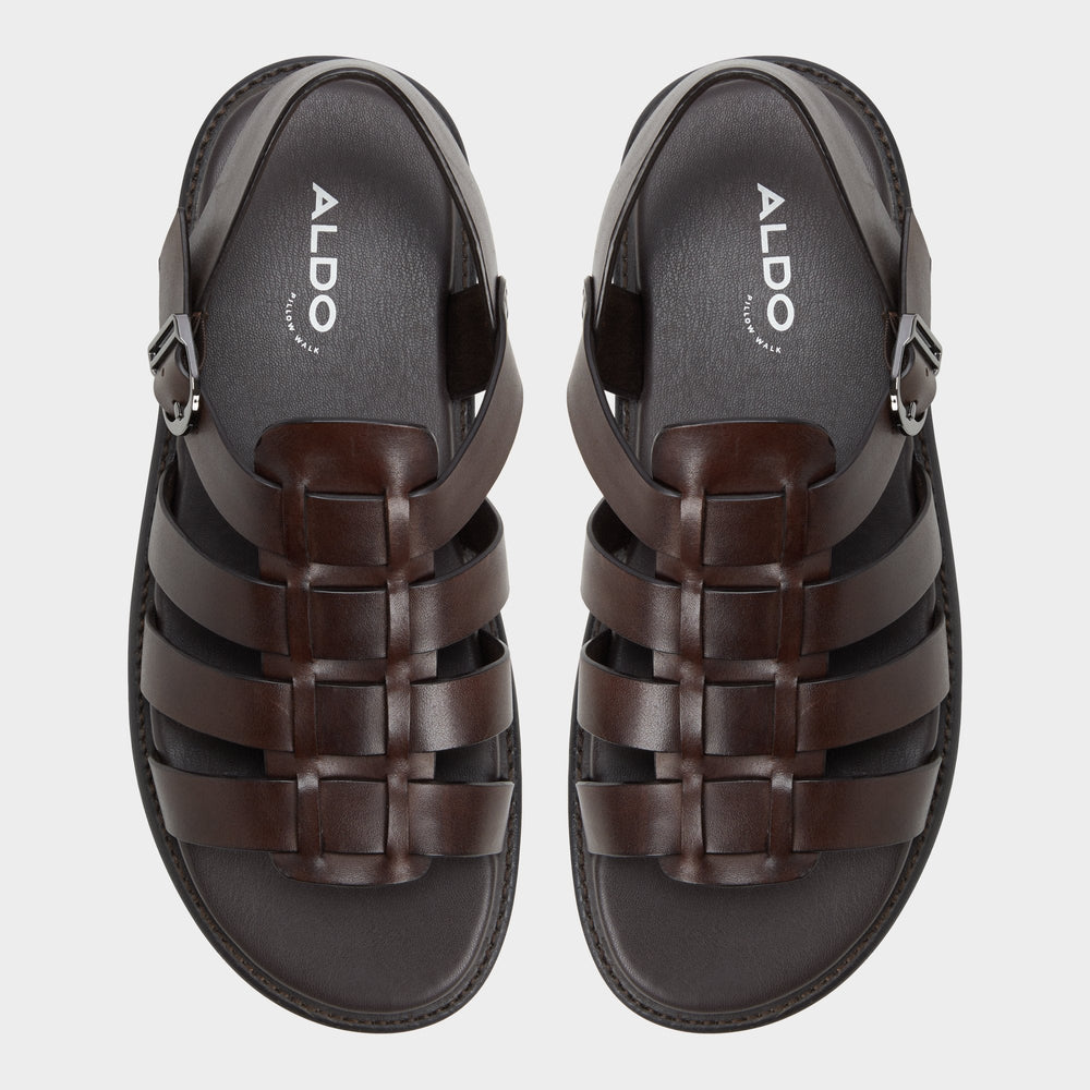 Aldo Warley Dark Brown Men's Sandals & Slides - Strappy flat sandal Men