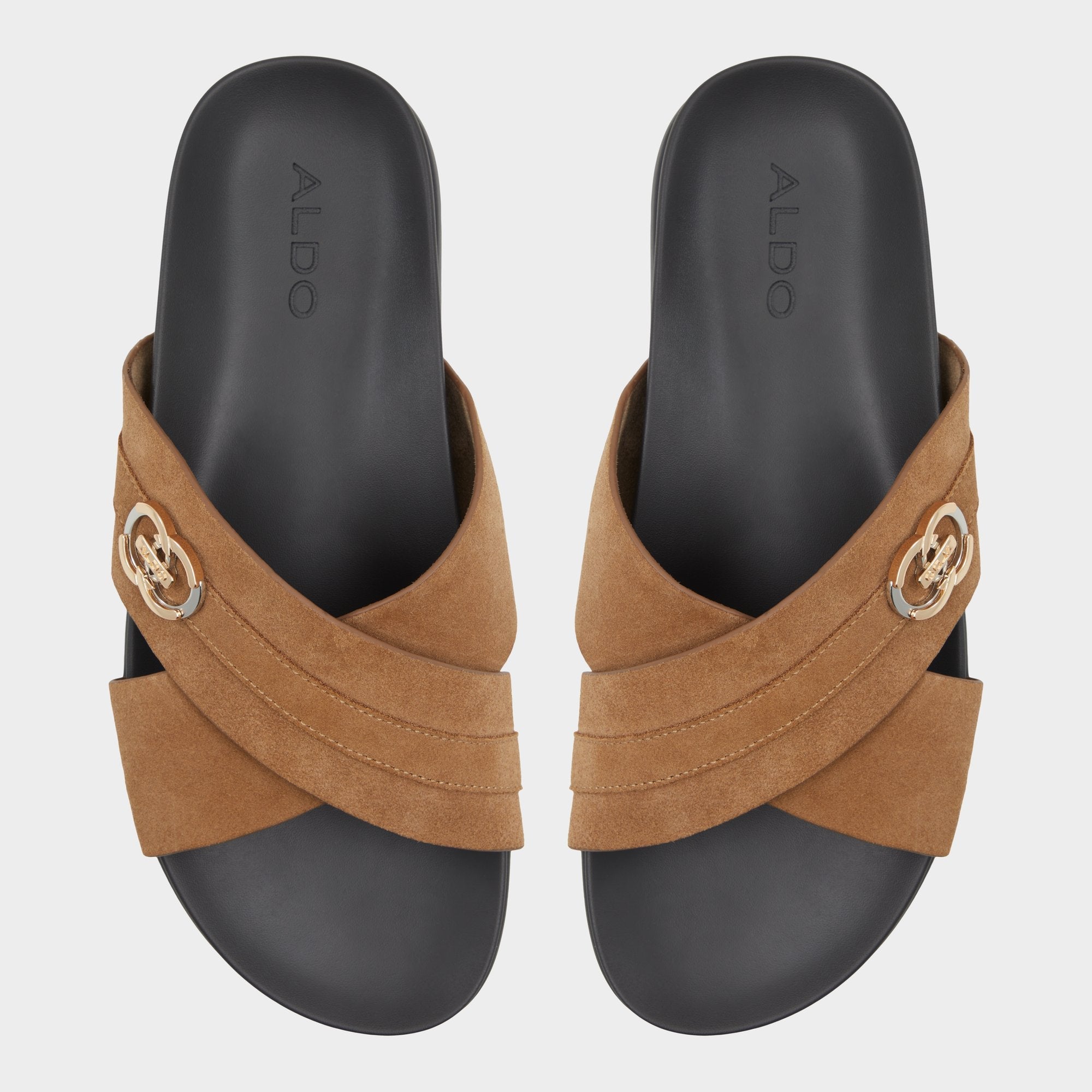 Aldo Delmar Open Brown Men's Slides - Slide sandal Men