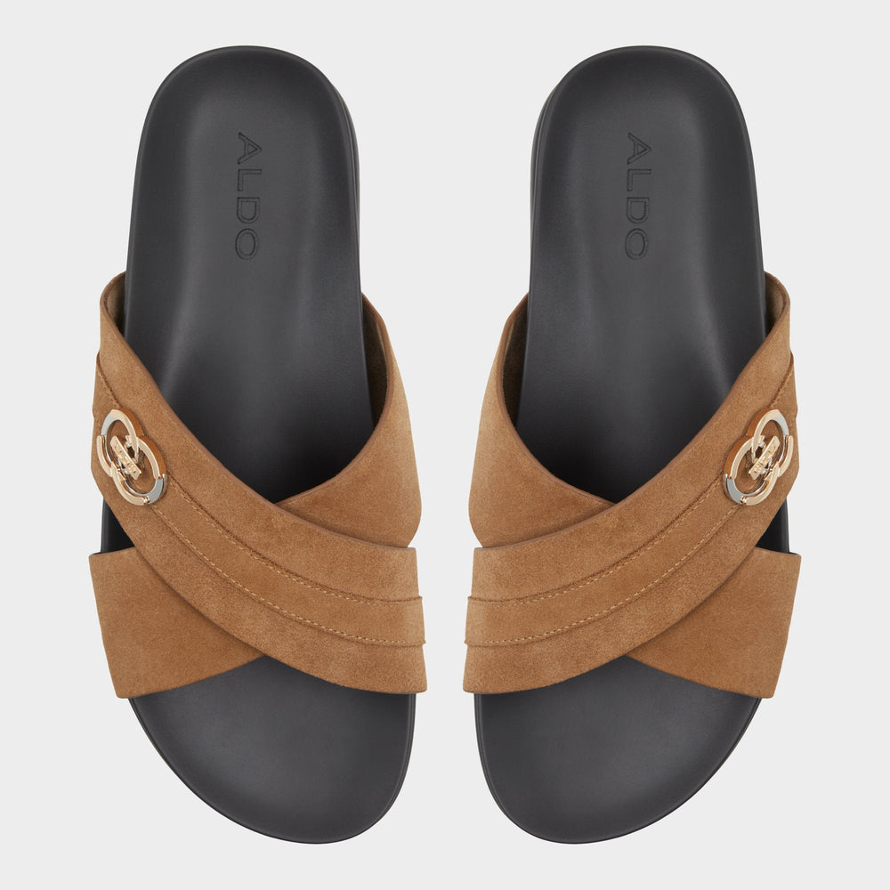 Aldo Delmar Open Brown Men's Slides - Slide sandal Men