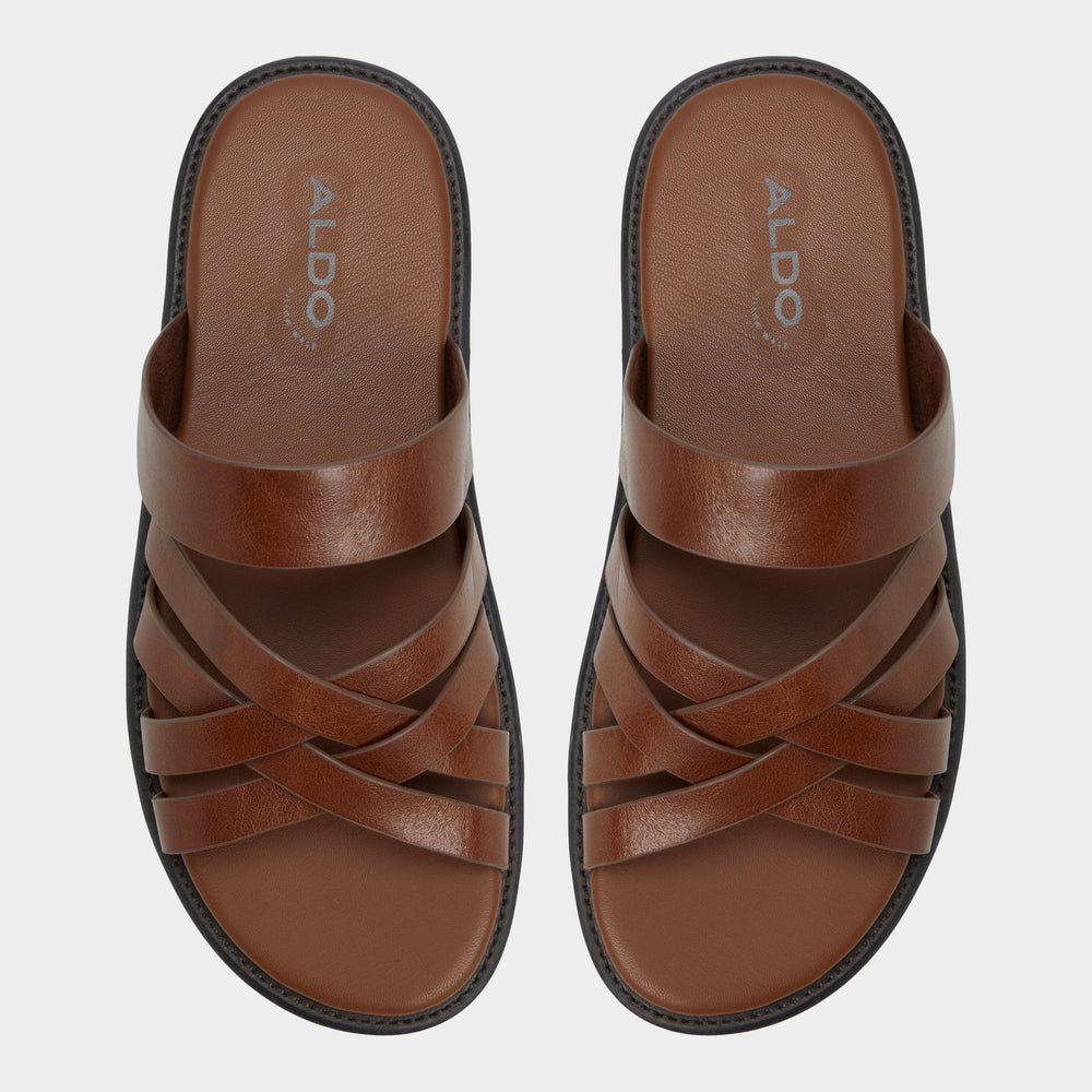 Aldo Haniff Cognac Men's Sandals & Slides - Strappy flat sandal Men