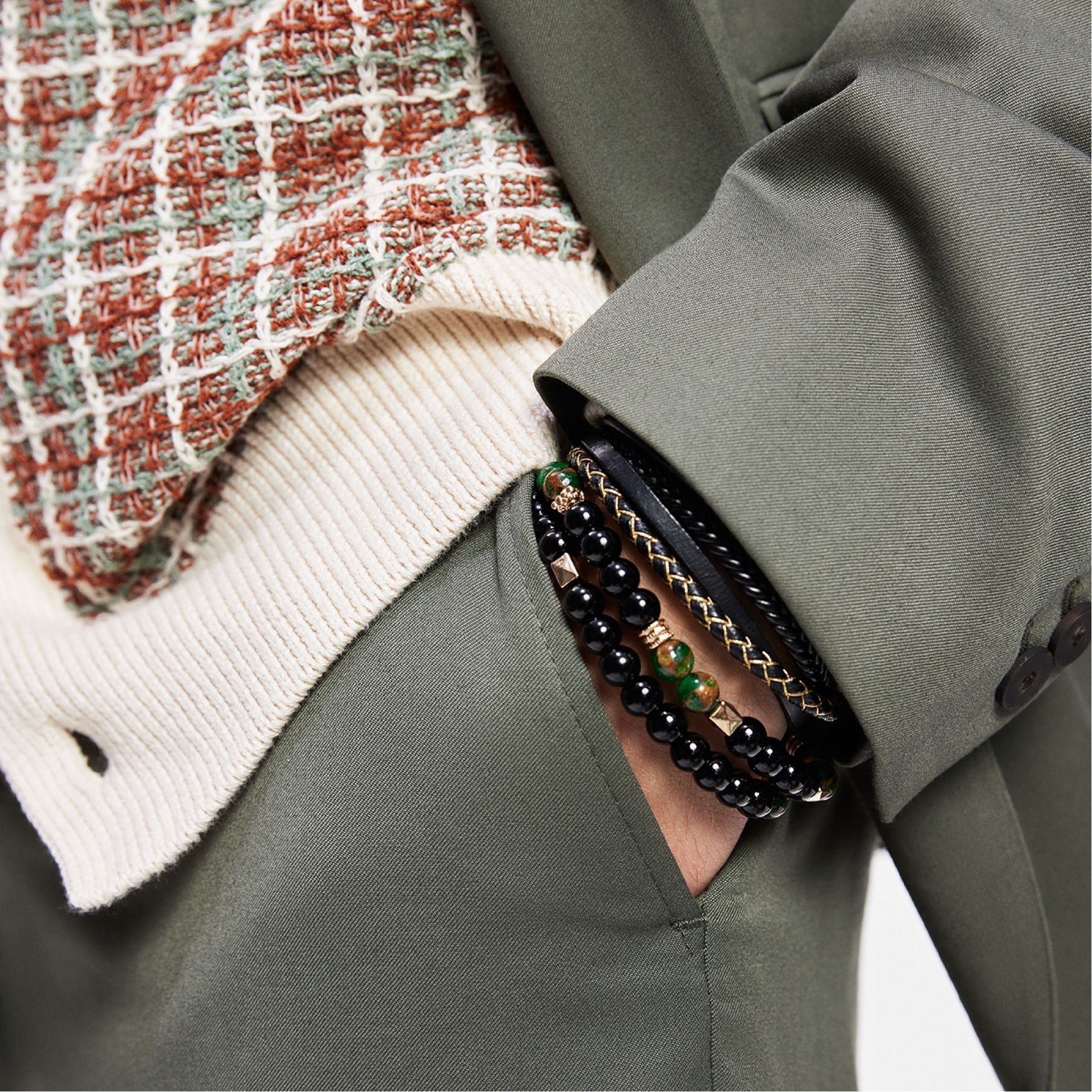 Aldo Alderbrae Dark Green Men's Jewelry - Bracelet Men