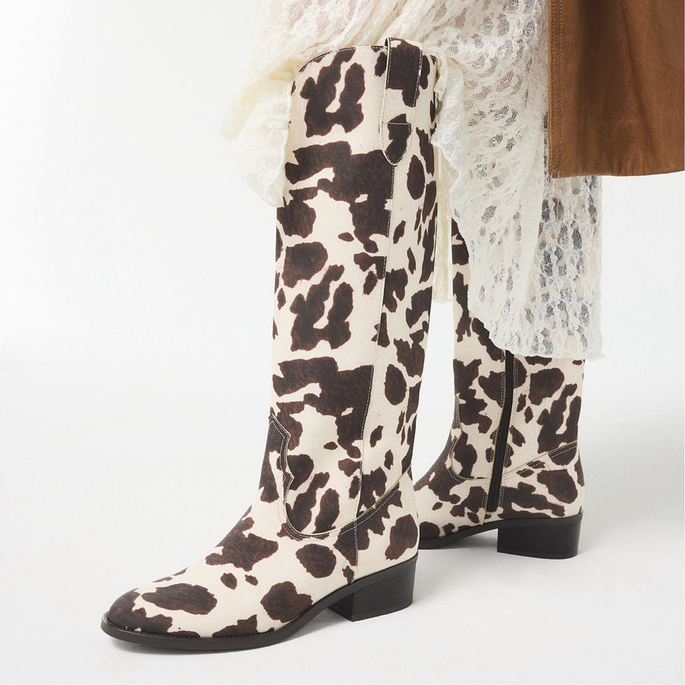 Aldo Kaydia in Open Brown 14179225 - Western knee-high boot, Block heel Bags