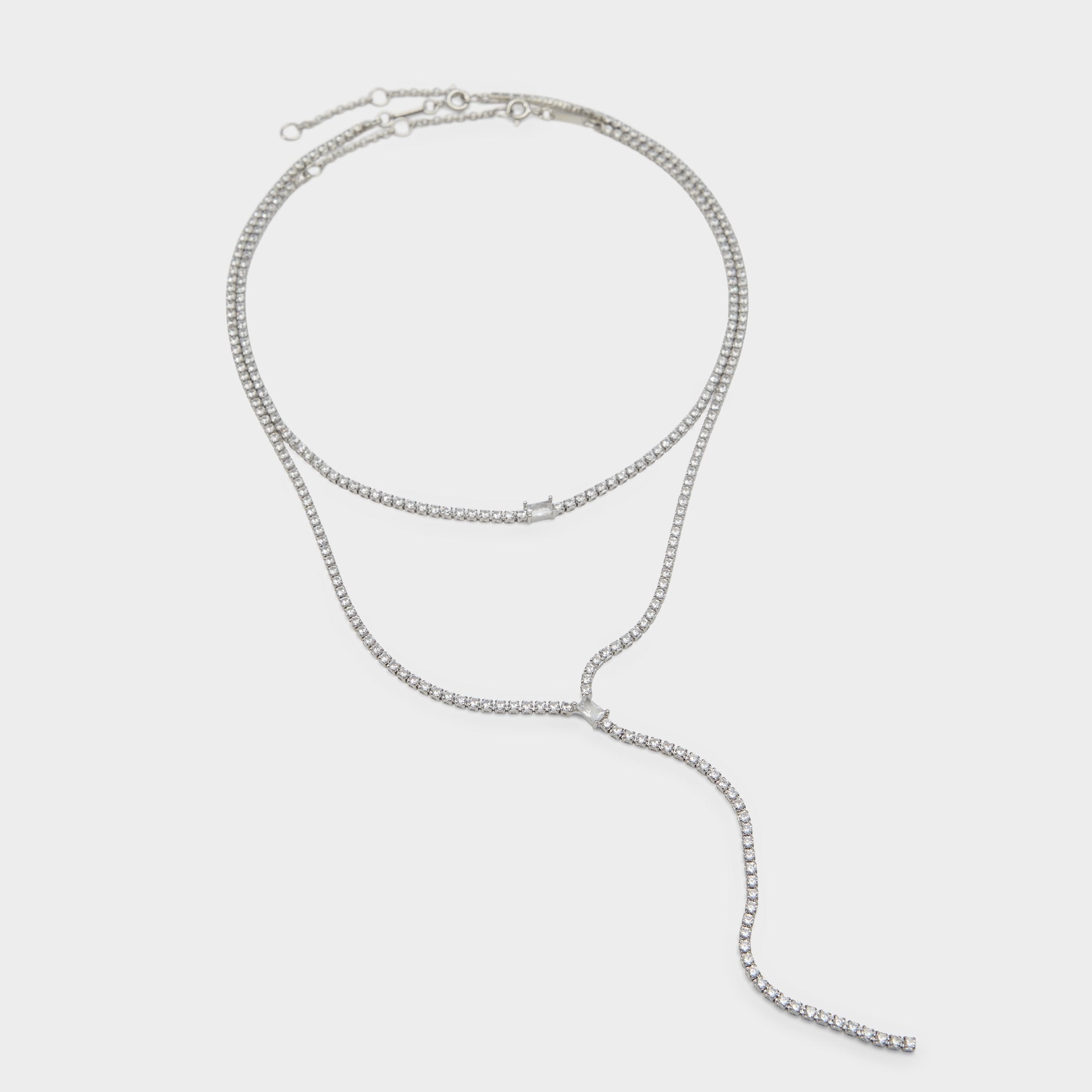 Aldo Alata Silver/Clear Multi Women's Cubic Zirconia - Necklace Accessories