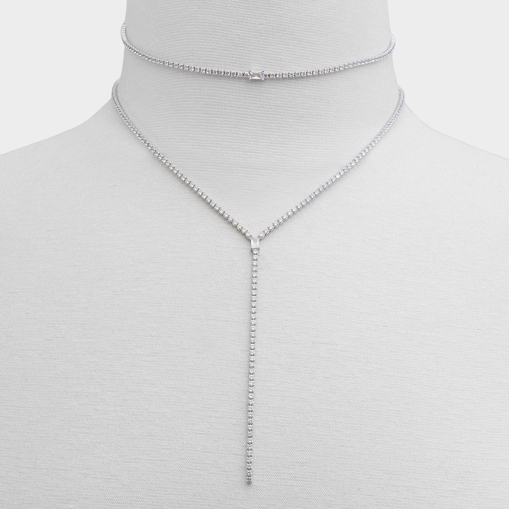 Aldo Alata Silver/Clear Multi Women's Cubic Zirconia - Necklace Accessories