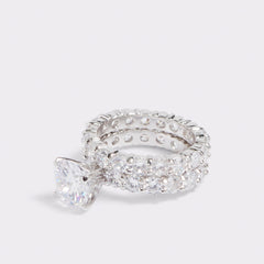 Aldo Plagens Silver/Clear Multi Women's Rings - Ring Women|Accessories