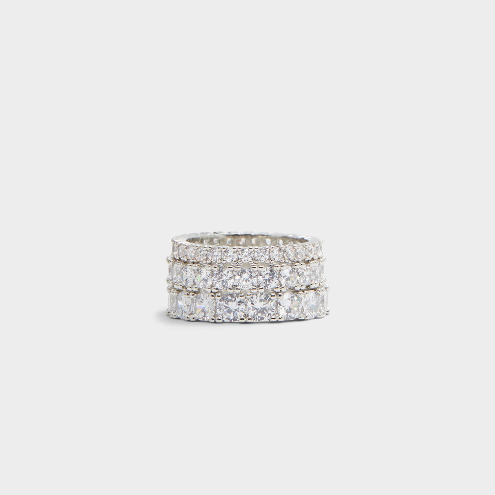 Aldo Uniawen Silver/Clear Multi Women's Rings - Stackable rings Women|Accessories
