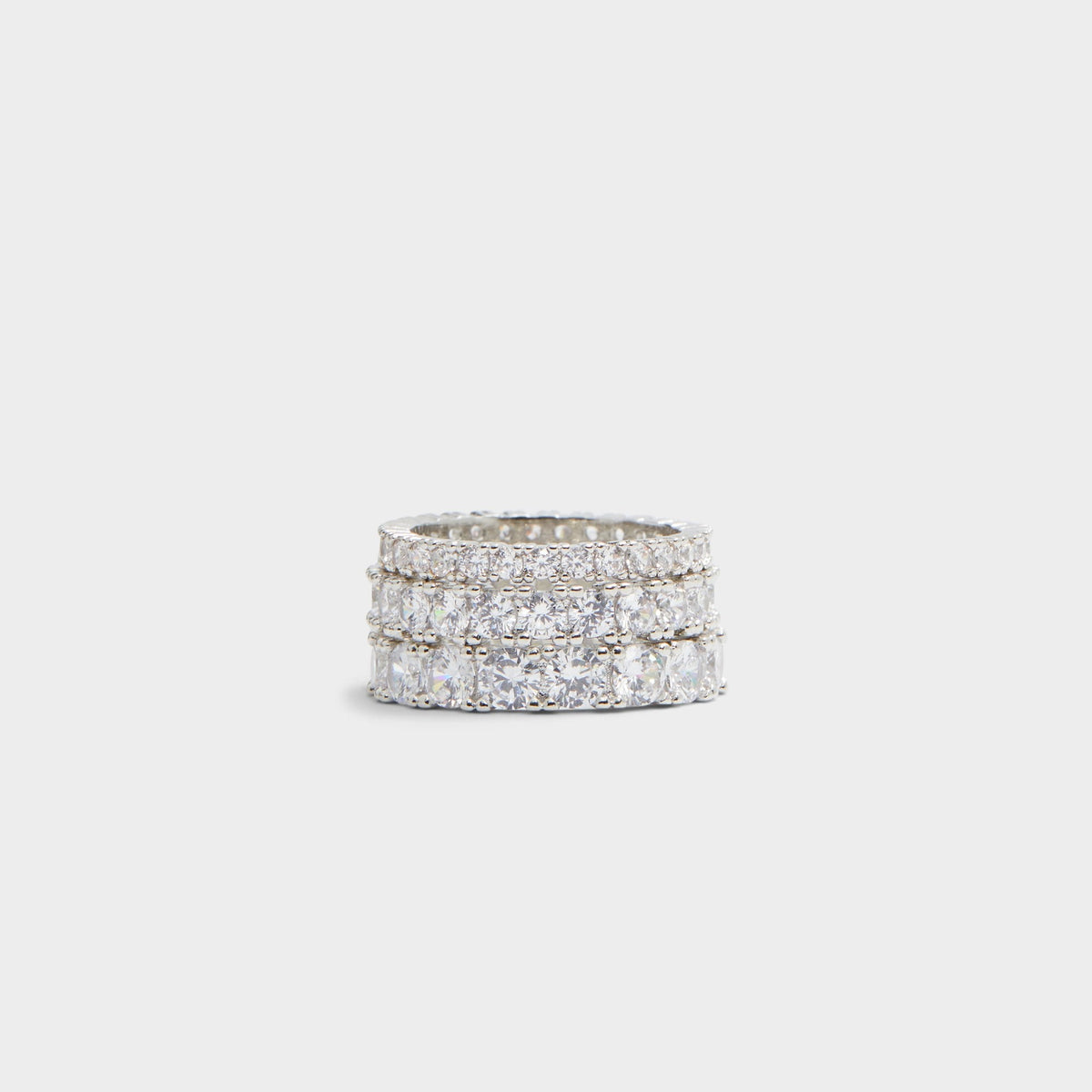 Aldo Uniawen Silver/Clear Multi Women's Rings - Stackable rings Women|Accessories