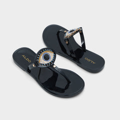 Aldo Ebariel Black/Gold Multi Women's Jelly Sandals & Flip Flops - T-strap sandal Women