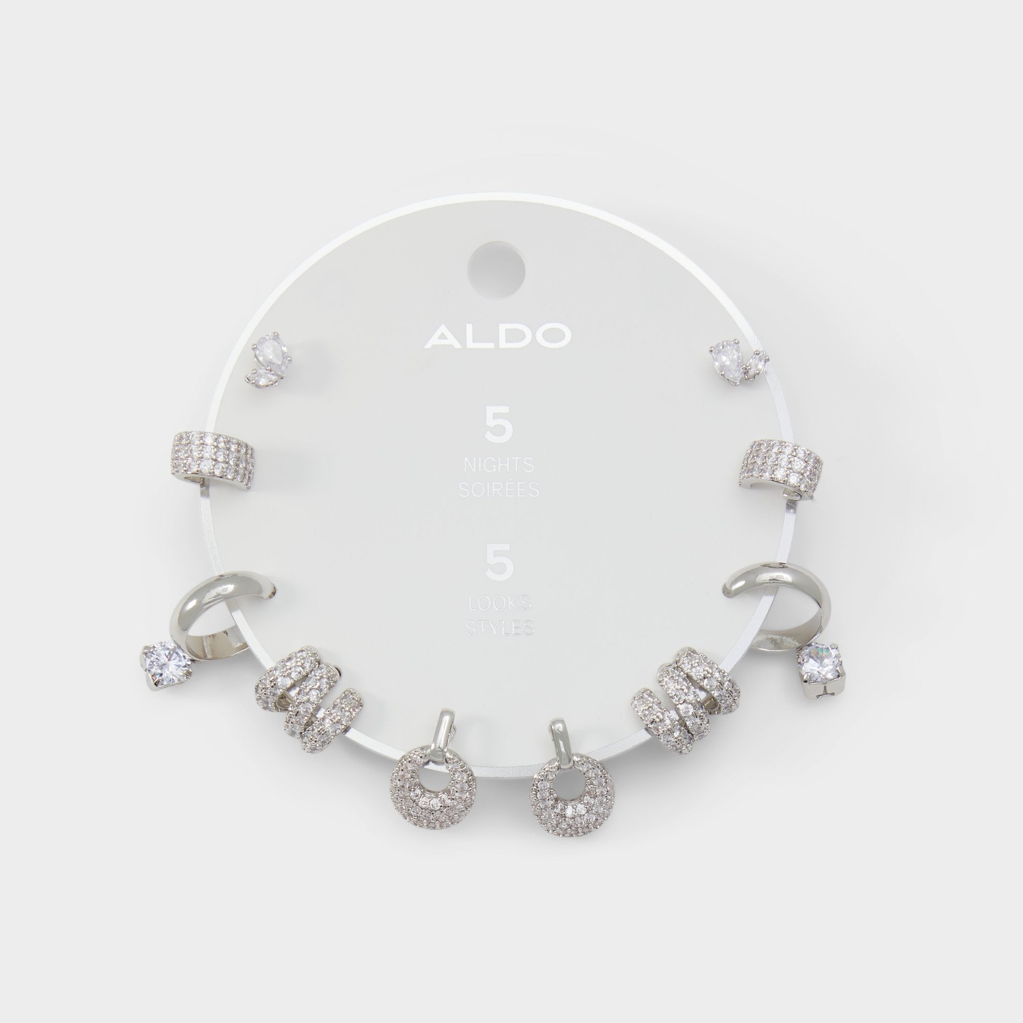 Aldo Fivelooks Silver/Clear Multi Women's Cubic Zirconia - Earrings Women|Accessories
