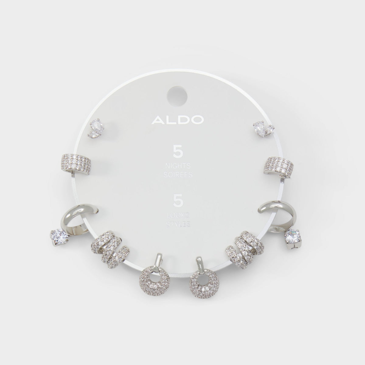 Aldo Fivelooks Silver/Clear Multi Women's Cubic Zirconia - Earrings Women|Accessories