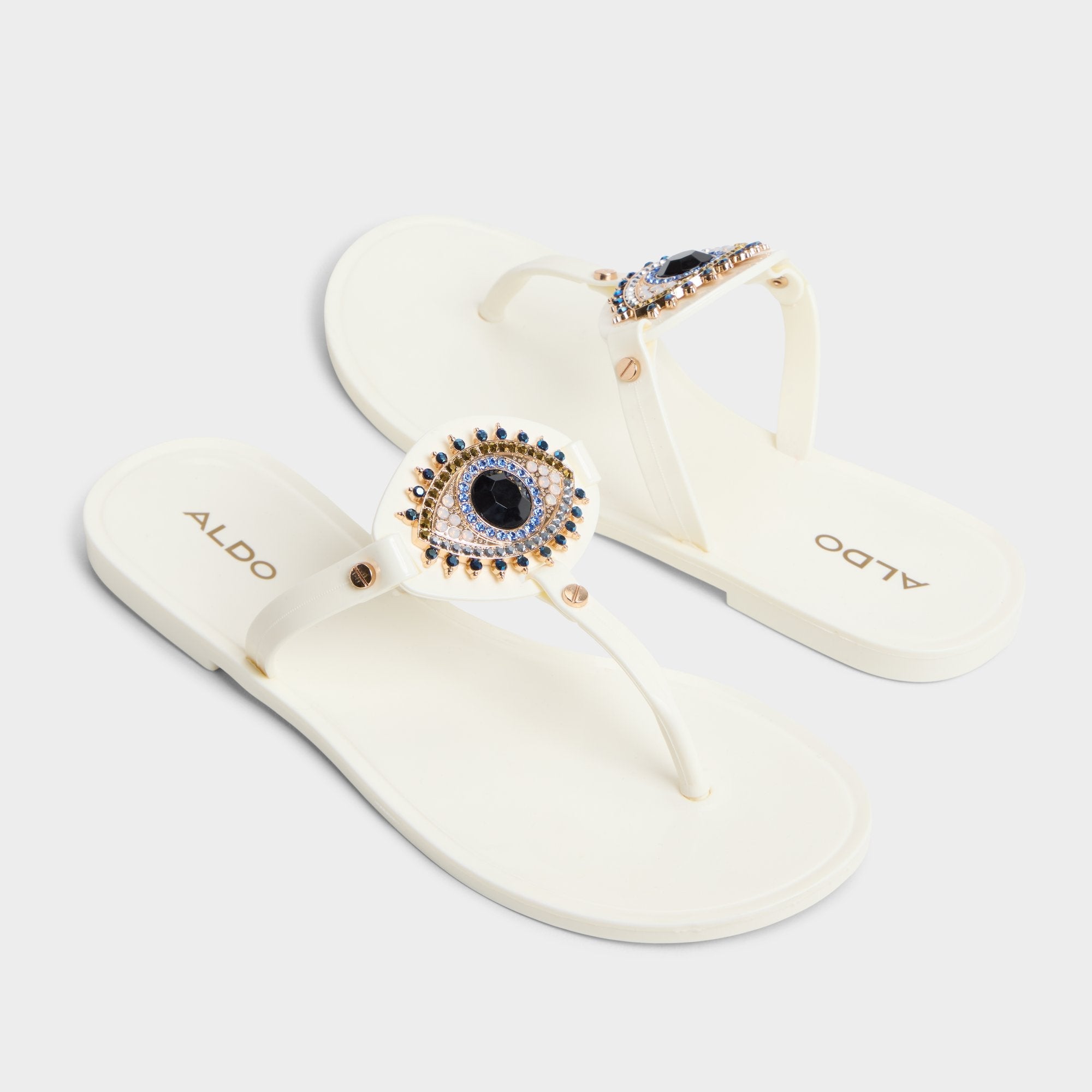 Aldo Ebariel White Women's Jelly Sandals & Flip Flops - T-strap sandal Women