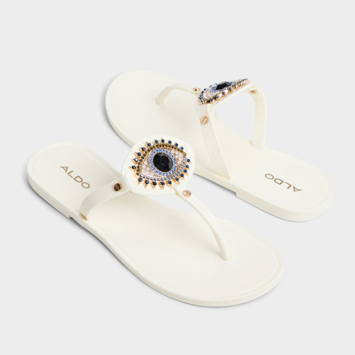 Aldo Ebariel White Women's Jelly Sandals & Flip Flops - T-strap sandal Women