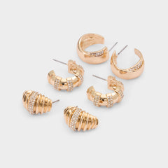 Aldo Triplecharm in Gold Clear Multi - Hoop earrings Women|Accessories