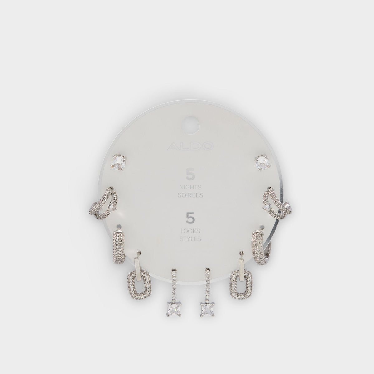 Aldo Fivelookss Silver/Clear Multi Women's Earrings - Earring set Women|Accessories